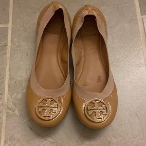 Tory Burch Nude Caroline Elastic Ballerina Flats Size 9
